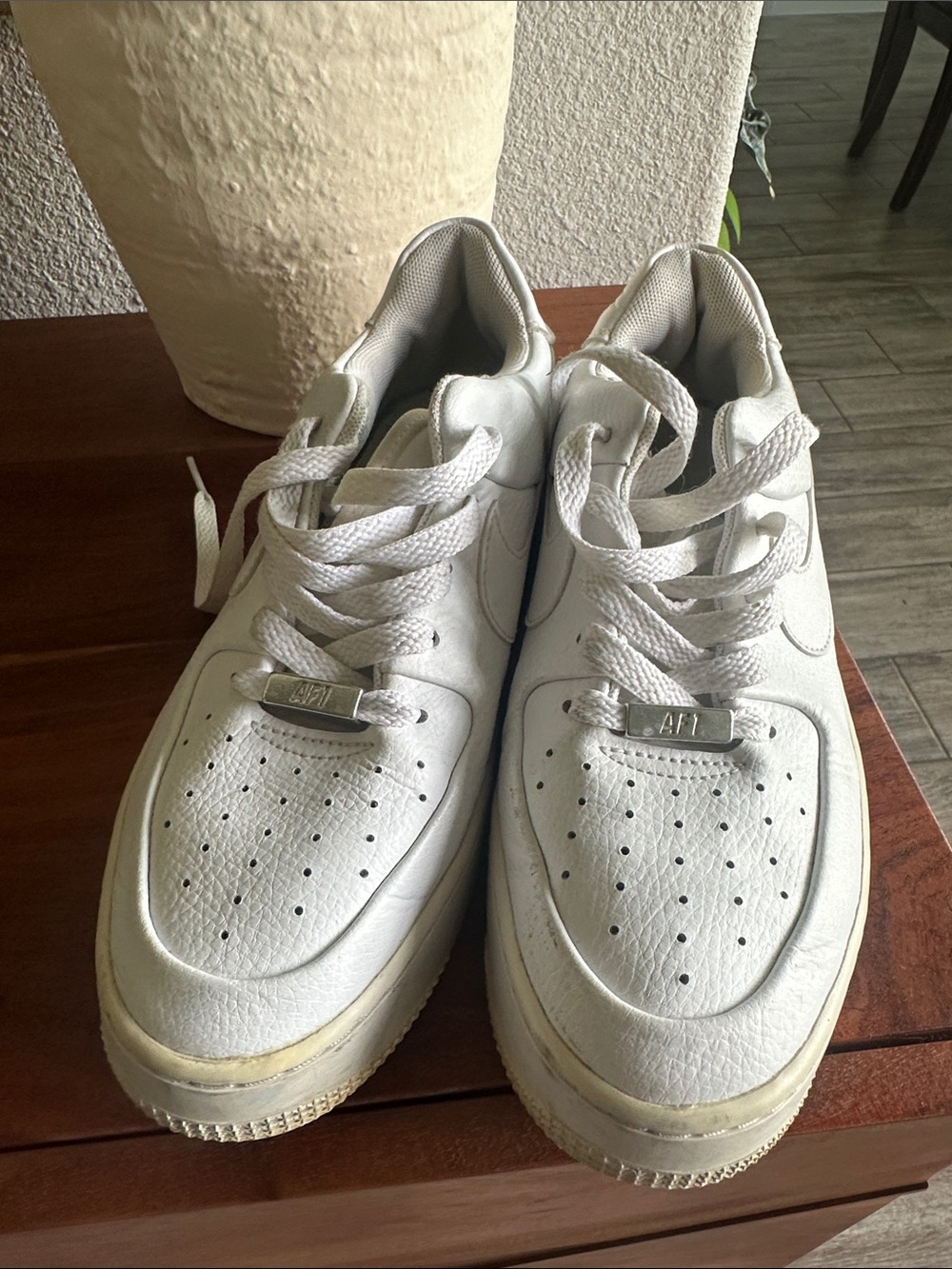 Nike White Low-Top Leather Sneakers